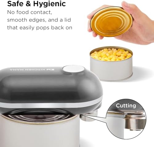 Kitchen Mama Mini Plus Rechargeable Electric Can Opener, Metal Gray - Image 5