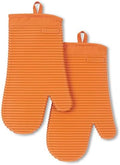 KITCHENAID Ribbed Soft Silicone Oven Mitt 2-Pack Set, 7.5"x13", Honey by KitchenAid