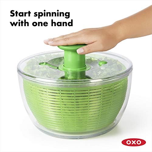 OXO Good Grips Salad Spinner, Green Lettuce & Fruit Washer, BPA-Free, Easy One-Hand Pump, Large (Pack of 4) - Image 2