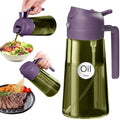 YARRAMATE 16oz/470ml Dark Green Oil Sprayer for Cooking with Stickers, Food-grade Premium 2 in 1 Olive Oil Dispenser Bottle for Kitchen Gadgets, Air Fryer, Salad, Frying, BBQ (Purple) by YARRAMATE