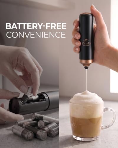 Zulay Kitchen Rechargeable Milk Frother Handheld - Triple Coil Whisk, Electric Coffee Frother, Portable Hand Frother Wand, Drink Mixer for Matcha, Lattes & Cappuccinos, Kitchen Gifts - Black Copper - Image 4