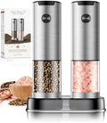 Electric Salt and Pepper Grinder- Automatic Battery Pepper Mill Shakers Kitchen Essentials for New Home Adjustable Coarseness Upgraded Larger Capacity with Led for Housewarming Gifts by ioion
