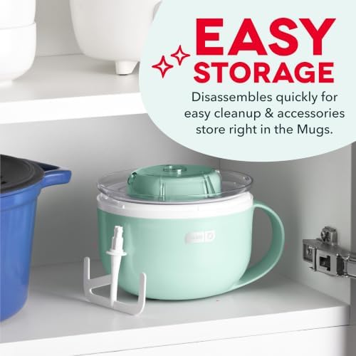 Dash My Mug Ice Cream Maker 2 Pack Bundle, Half-Pint Freezer Mugs, Aqua - Image 6