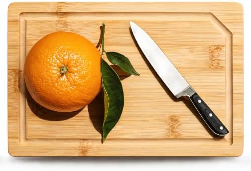 Kikcoin 9"×6" Small Bamboo Cutting Board with Handle, Natural by Kikcoin