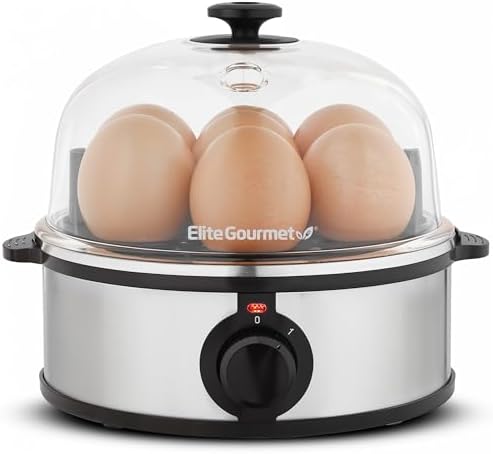 Elite Gourmet 7-Egg Egg Boiler & Cooker, Poacher/Omelet Maker, BPA-Free by EliteGourmet