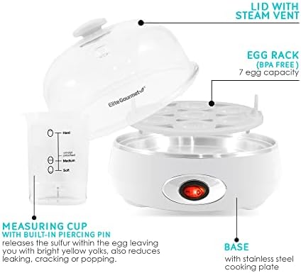 Elite Gourmet 7-Egg Electric Egg Cooker, BPA-Free, Auto Shut-Off - Image 2