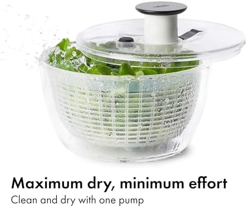 OXO Good Grips Small Salad & Herb Spinner, Vegetable Washer with Strainer - Image 4