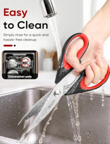iBayam 8.7-inch Kitchen Scissors Shears All Purpose Heavy Duty, Protective Sheath (Pack of 2) - Image 6