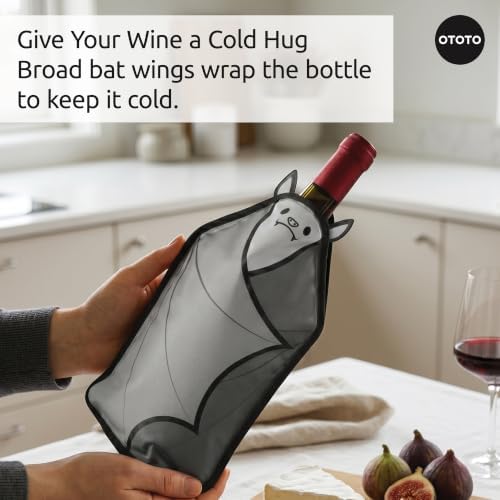 OTOTO Vino Wine Cooler Sleeve - Bat Cooler Sleeve for Wine Bottles & Glass Bottles, Reusable Bottle Cooler Sleeve, Halloween Spooky Gifts, Gothic Gifts, Unique Kitchen Gadgets - Image 3
