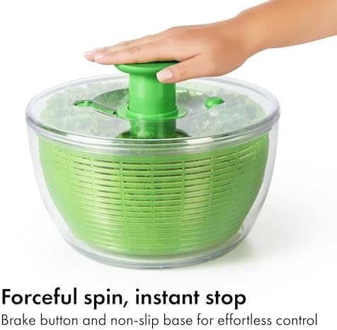OXO Good Grips 6.22 Qt Salad Spinner, Vegetable Washer & Strainer - Green - Image 4