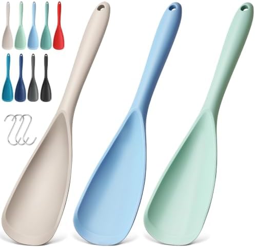 3 PACK Silicone Cooking Spatula & Spoon for Nonstick Cookware, BPA-Free by VITEVER