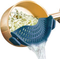 AUOON Pasta Strainer Clip on Silicone, Standard 8.86 x 3.55 in, Fog Blue by AUOON