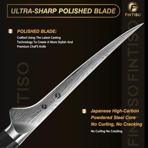FINTISO Fillet Knife 7 Inch, Super Sharp Japanese Fish Boning Knife - Image 3