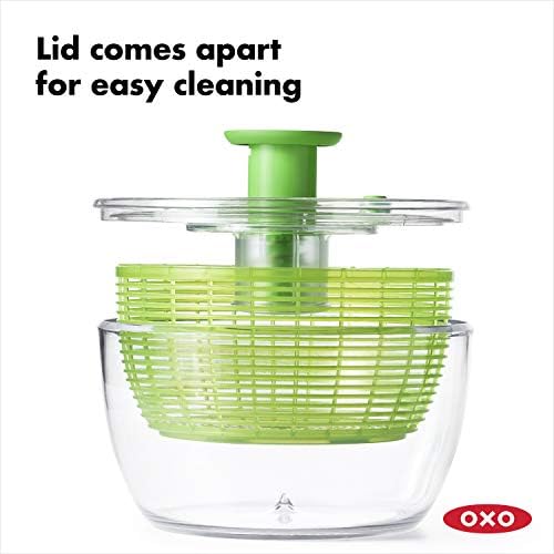 OXO Good Grips Salad Spinner, Green Lettuce & Fruit Washer, BPA-Free, Easy One-Hand Pump, Large (Pack of 4) - Image 4