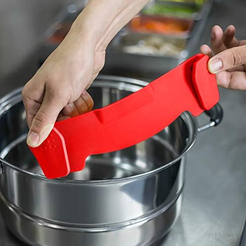 AUOON Clip On Strainer for Pots, Standard 8.86 x 3.55 in, Red - Image 5