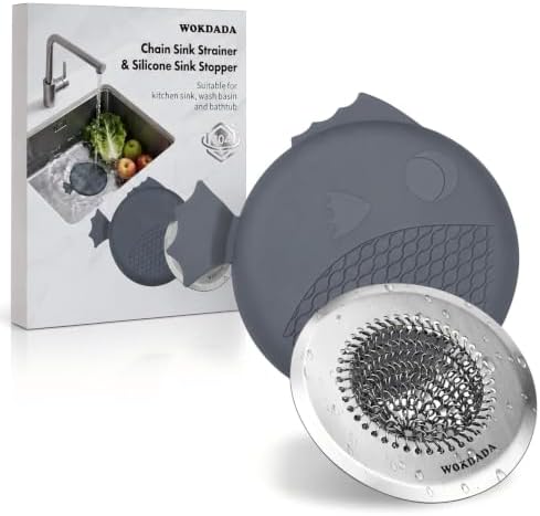 Kitchen Sink Drain Strainer Stopper,Patented Reversible Chain Mesh Basket by Wokdada