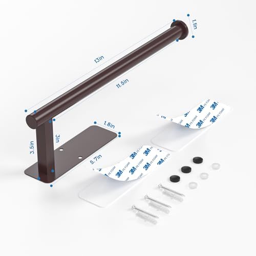 ASTOFLI Paper Towel Holder Under Cabinet No Drilling, Self Adhesive Paper Towel Holder Wall Mount for Kitchen Rack, Under Counter Napin Holder No Drill, RV, 304 Stainless Steel, Oil Rubbed Bronze - Image 2