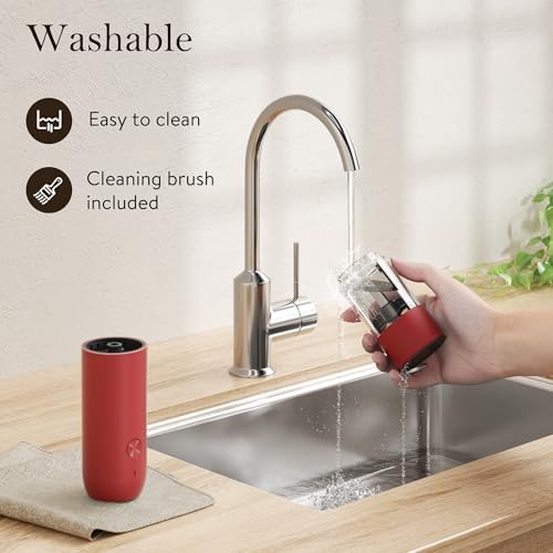 Ultrean Electric Salt and Pepper Grinder Set, Rechargeable,Red - Image 6