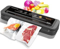 MegaWise Vacuum Sealer Machine,80kPa Suction Power, Bags & Cutter Included, Compact One-Touch Automatic Food Sealer with External Vacuum System, Dry Moist Fresh Modes for All Saving need (Pack of 12) by MEGAWISE