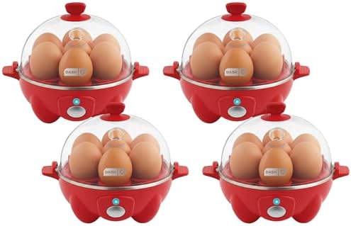 DASH Rapid Egg Cooker: 7 Egg Capacity Electric-Egg Cooker for Hard Boiled Eggs,Poached Eggs,Scrambled-Eggs,or Omelets.,(Pack of 4) by Dash