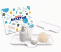CAKETIME 2 Pack Silicone Soap Dish with Drain Spout for Bathroom Shower Caddy Kitchen Counter Sponge Holder Saver Tray Sink Drying Accessories Office Generic Items Jabonera Women Gifts White Large by CAKETIME