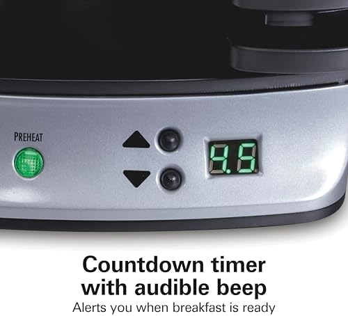 Hamilton Beach Dual Breakfast Sandwich Maker with Egg Cooker Rings & Timer - Image 6