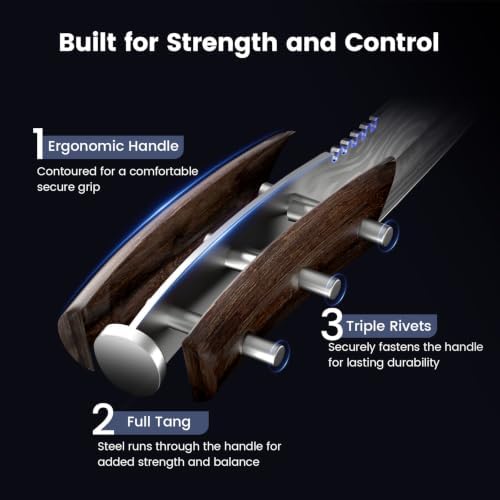 SYOKAMI 9-Piece Butcher Knife Set for Meat Processing with Leather Roll - Image 7