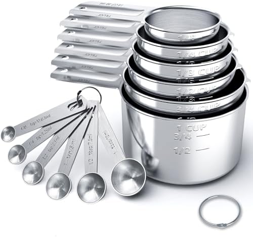 TILUCK Stainless Steel Measuring Cups & Spoons Set, Cups and Spoons by TILUCKBringsGoodLuck