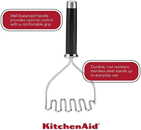 KitchenAid Gourmet Stainless Steel Wire Masher,10.24-Inch,Black,(Pack of 12) - Image 2