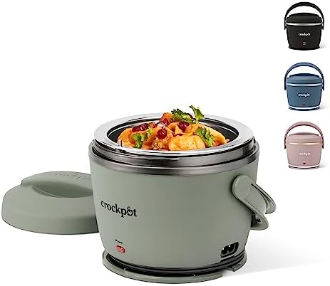 Crock-Pot Portable Electric Lunch Box 20-Ounce Food Warmer Moonshine Green | Ideal for Travel On-the-Go | Keeps Food Spill-Free Warm & Tasty (Pack of 4) by Crock-PotBrand