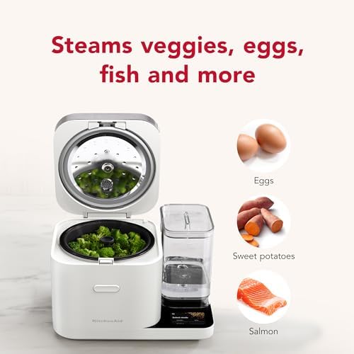 KitchenAid 8 Cup Grain and Rice Cooker, Integrated Scale, Porcelain White - Image 3
