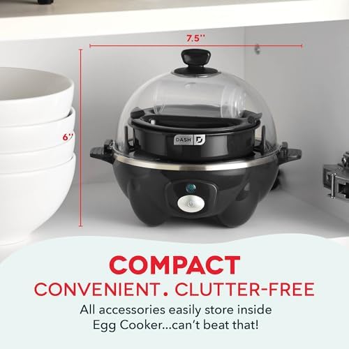 Dash Rapid Egg Cooker, 7 Eggs, Hard Boiled, Poached & Omelettes, Black - Image 5