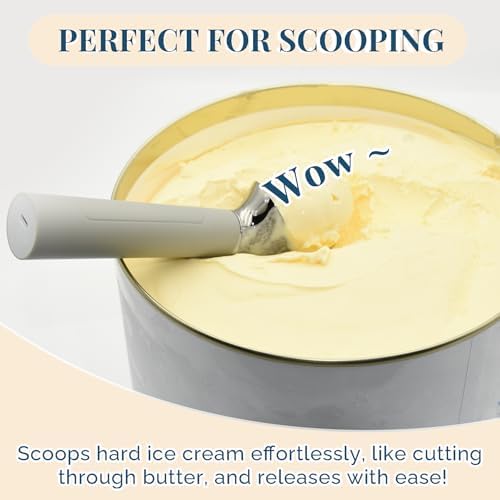 Heated Ice Cream Scoop Rechargeable, Electric Warming Ice Cream Scooper with LED Display, Heats to 158°F for Hard Ice Cream, Easy for Seniors & Kids, IP67 Waterproof (Grey, 2 oz) - Image 5