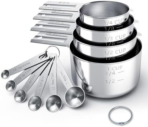TILUCK Stainless Steel Measuring Cups & Spoons Set, Cups and Spoons by TILUCKBringsGoodLuck