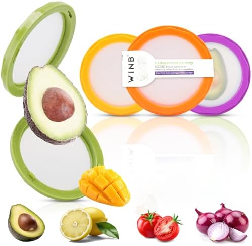 Winb Reusable Avocado Saver & Onion Storage, 4Pcs Silicone Produce Holders by Winb