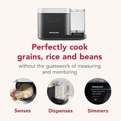 KitchenAid 8 Cup Grain and Rice Cooker, Integrated Scale, Black Matte - Image 2