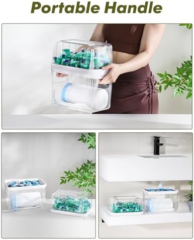 iCASA Trash Bag Dispenser Dishwasher Pods Container Under Sink Organizer - Image 6