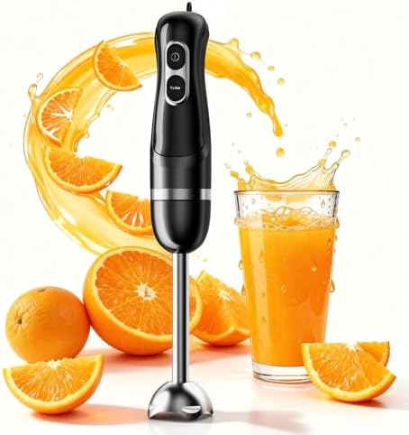 Turelar Immersion Blender Corded 400W, 2 Speed, Emulsifier, Blend, BPA-Free by Turelar