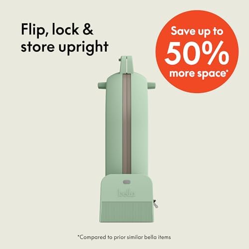 bella Fits-Anywhere™ Flip-n-Store Non-Toxic Belgian Waffle Maker, Seaglass - Image 2