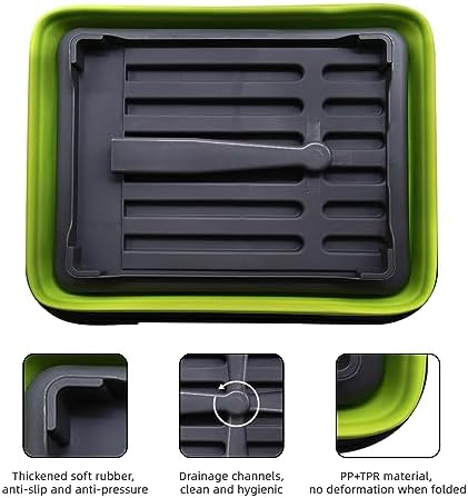 THANSTAR Collapsible Dish Drying Rack for RV Campers Portable Dinnerware Drainer Organizer for Kitchen Travel Trailer-Green - Image 5