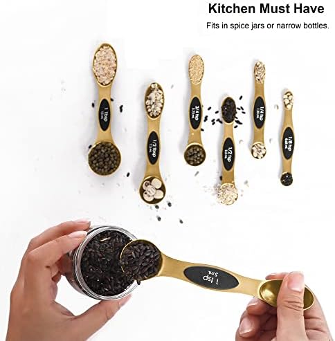 Magnetic Measuring Spoons Set Stainless Steel with Leveler-9pcs Stackable Measuring Cups for Baking-Measuring Cups and Spoon Set Kitchen Gadgets Apartment Essentials Fits in Spice Jars - Image 6