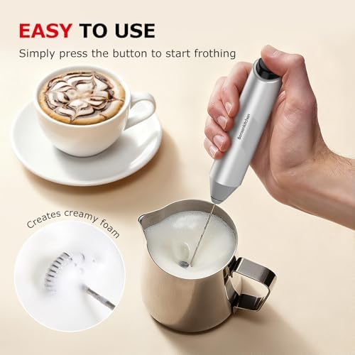 Bonsenkitchen Milk Frother with Stand for Coffee, Battery Operated Frother - Image 4
