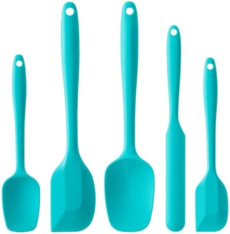 Silicone Spatula Set,5 Piece Food Grade Rubber Spatulas,Mint Green by Hoewina