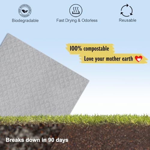 MoLKENE Swedish Dishcloths for Kitchen, 6 Pack Reusable Paper Towels, Gray - Image 6