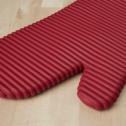 KITCHENAID Ribbed Soft Silicone Oven Mitt 2-Pack Set, 7.5"x13", Passion Red - Image 3