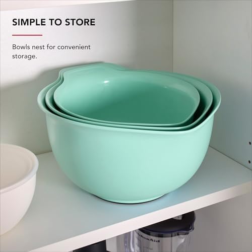 KitchenAid Universal Nesting Plastic Mixing Bowls, Set of 3, Spearmint - Image 5