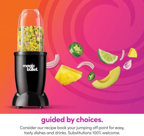 magic bullet Blender Set, 7-Piece Set, 250W Blender and Food Processor, 2 Blending Cups, Cross Blade, Compact Design, Smoothies, Sauces, Black, MBR-0701AK - Image 6