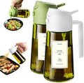 TrendPlain - 16oz Olive Oil Dispenser for Kitchen - 2 in 1 Olive Oil Dispenser and Oil Sprayer - Olive Oil Dispenser Bottle w/Stickers - Olive Oil Sprayer for Cooking 2Pcs White&Green (Light Blockage) by TrendPlain