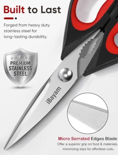 iBayam 8.7-inch Kitchen Scissors Shears All Purpose Heavy Duty, Protective Sheath (Pack of 2) - Image 2