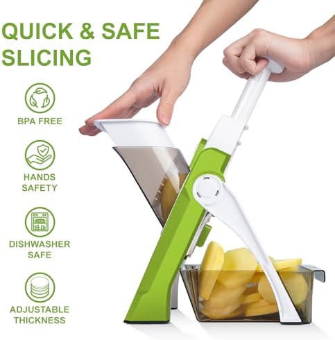 SupMaKin Safe Mandoline Slicer for Kitchen,Adjustable Potato Slicer 1-8 mm - Image 4